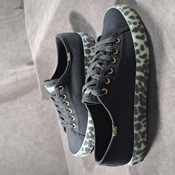 Keds Kickstart Canvas Black Leopard Foxing Lace Up Sneakers WF64735 NWOT US 6 - Picture 9 of 16